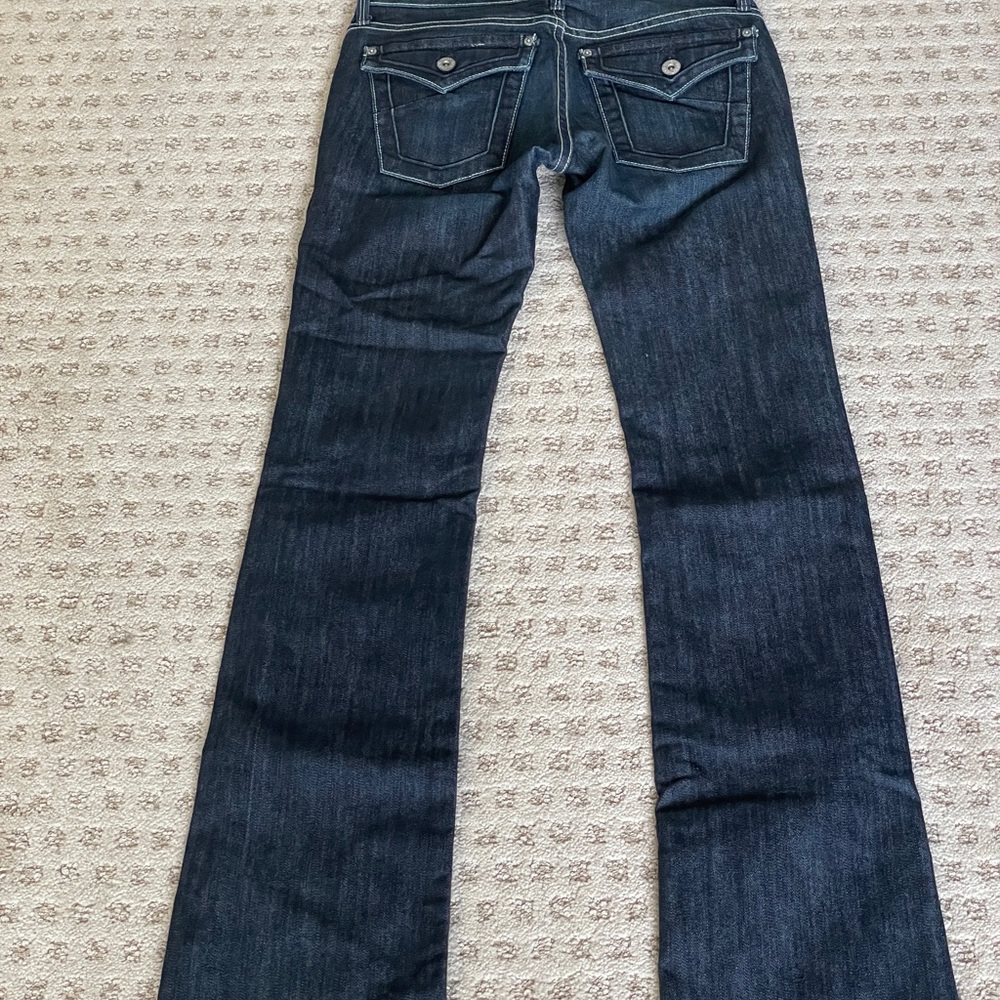 JAMES JEANS DRY AGED DENIM CURATED BY SEAN BOOTCUT DARK WASH SIZE 25 EUC - Picture 5 of 14